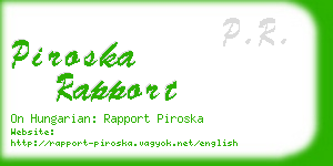 piroska rapport business card